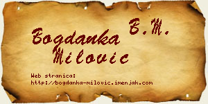 Bogdanka Milović vizit kartica